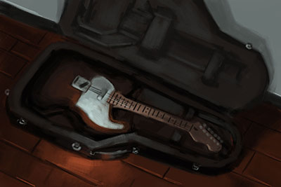 Roll With It: Modern Electric Guitar card illustration